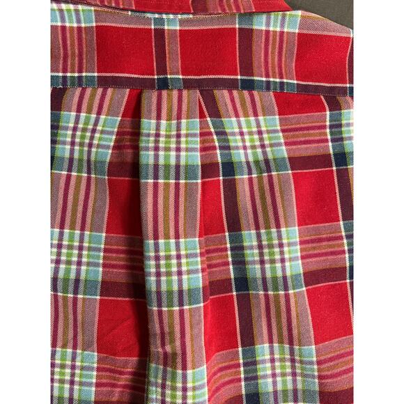 Ralph Lauren Blake Cotton Shirt  M Long Sleeve Button Up Red Multi Color Plaid - Picture 9 of 9